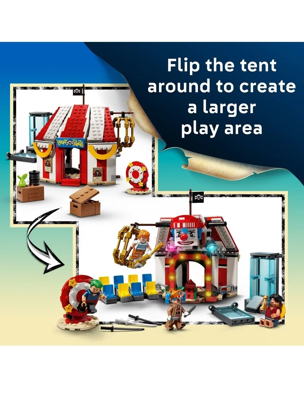 LEGO One Piece Carnival Showdown Playset - Red, Yellow, Blue, Green, Black